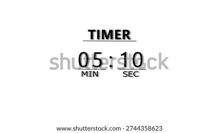Minutes and Seconds Countdown Timer Illustration. Clock Timer Concept.