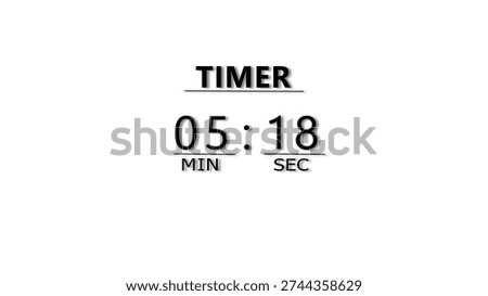 Minutes and Seconds Countdown Timer Illustration. Clock Timer Concept.