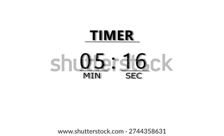 Minutes and Seconds Countdown Timer Illustration. Clock Timer Concept.