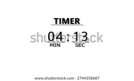 Minutes and Seconds Countdown Timer Illustration. Clock Timer Concept.