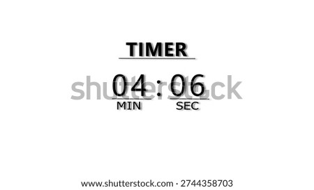 Minutes and Seconds Countdown Timer Illustration. Clock Timer Concept.