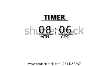 Minutes and Seconds Countdown Timer Illustration. Clock Timer Concept.