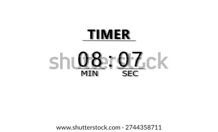 Minutes and Seconds Countdown Timer Illustration. Clock Timer Concept.