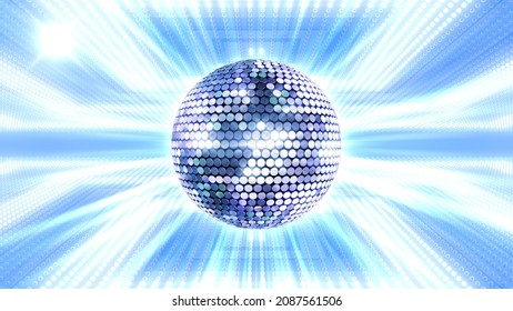 Mirror Ball Disco Lights Club Dance Party Glitter 3D illustration.
