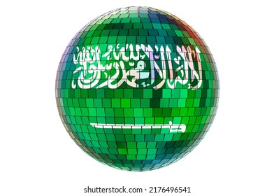 Mirror Disco Ball With Samoan Flag, 3D Rendering