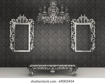 Mirrors with baroque frame in luxurious interior. Furniture - Powered by Shutterstock