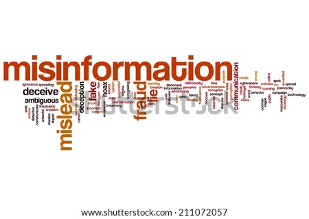 Misinformation concept word cloud background