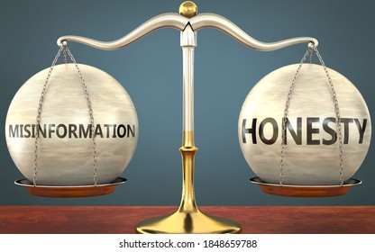 Misinformation Honesty Staying Balance Pictured Metal Stock ...