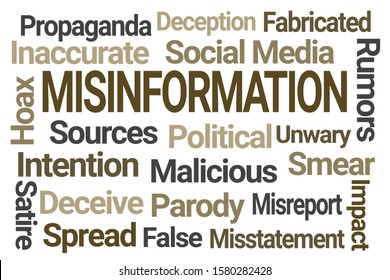 Misinformation Word Cloud On White Background