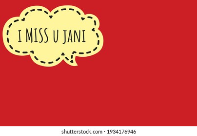 I Miss U. Text Art Colour