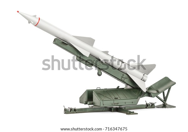 白い背景にミサイル防衛システム 3dレンダリング のイラスト素材