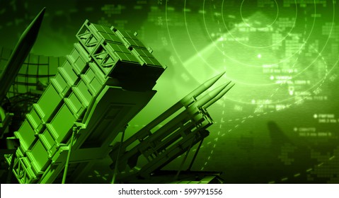 Missile System And Radar - 3D Rendering