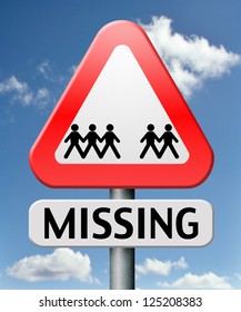 Missing Or Lost Person Or Child Search Warning Sign