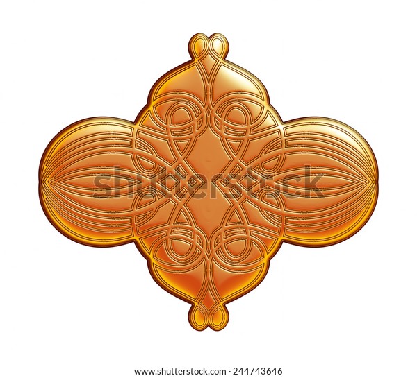 Mix colored ornament design in 3d on isolated\
white background.