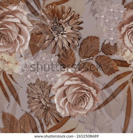 mix seamless big rose pattern design.