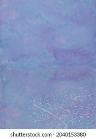 Mixed Media Abstract Painting Of Branches Or Corals For Background, Wallpaper, Package Design