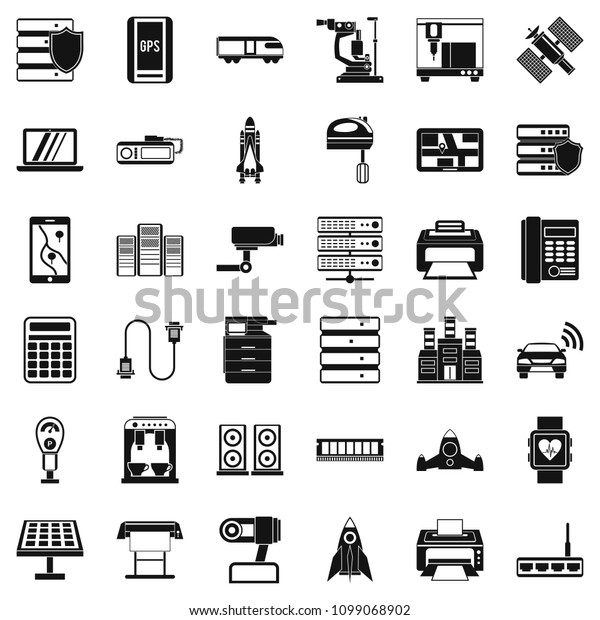 Mixer icons set. Simple style of 36 mixer\
icons for web isolated on white\
background