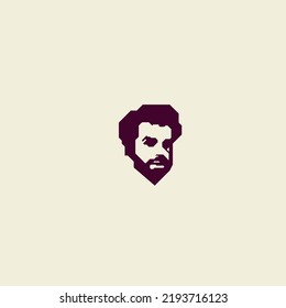 Mo Salah , Abstract , Icon ,head Face Black Mascot Design