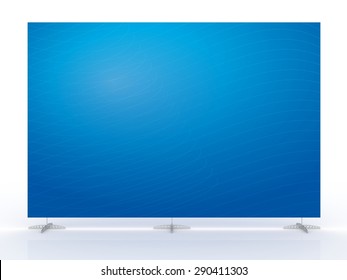 Mobile Booth, Brand Wall Or Press Wall With Abstract Blue Gradient Background And Transparent Curve Stroke 