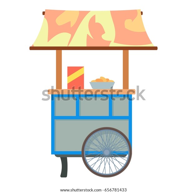 Mobile cart for sale food icon.
Cartoon illustration of mobile cart for sale food  icon for
web