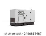 Mobile diesel generator for emergency electric power right view 3d render on white 