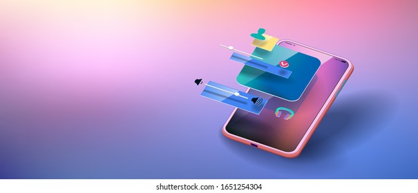 Mobile Interface Phone Screen Icons Stock Illustration 1651254304 ...