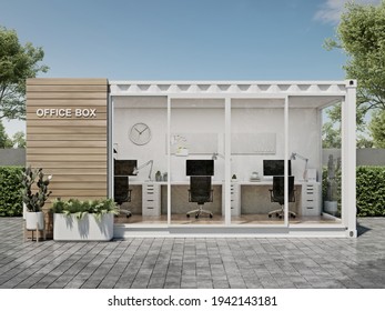 Mobile office container 3D render 
