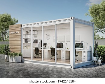 Mobile office container 3D render