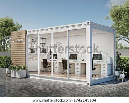 Mobile office container 3D render