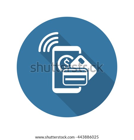 Mobile Payment Icon. Flat Design. Business Concept. Isolated Illustration.