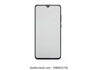 Mobile Phone Mockup Designed On Photoshop With White Background And 3d Rendering.