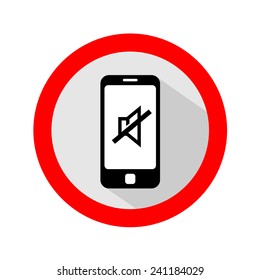 Mobile Phone Ringer Volume Mute Sign