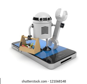 Mobile phone with robot - Powered by Shutterstock