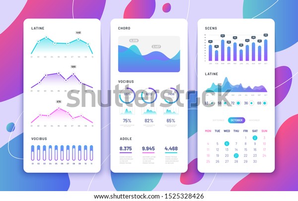 Mobile Phone Ui Control Panel Statistics Stock Illustration 1525328426