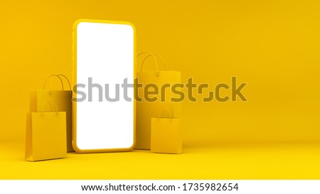 Mobile shopping concept 3d rendering