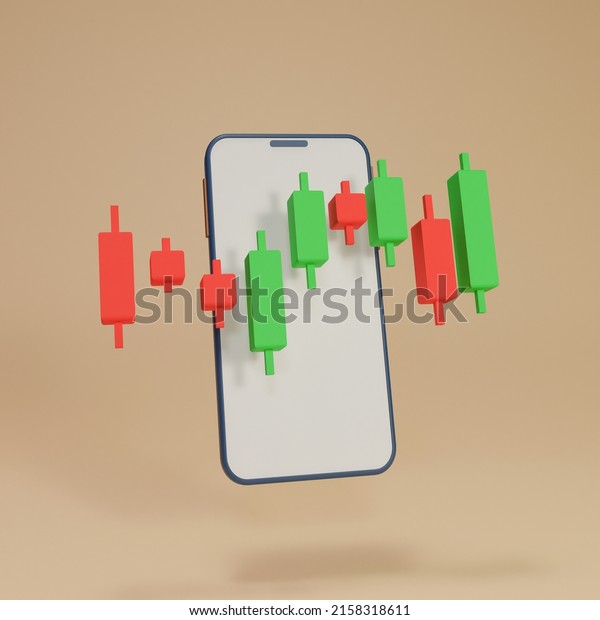 Mobile
trading platform and coin on isolated background use for banner, 3D
Investment trading stock market. Crypto currency, candlestick
chart, financial, index, Bullish. 3D
rendering.