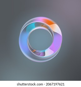 Mobius Strip On A Gray Background. 3d Image.