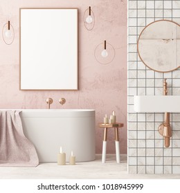 
mock up bathroom in a modern style 3d