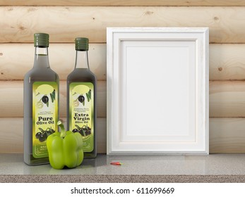 Mock up blank frame. 3d rendering
