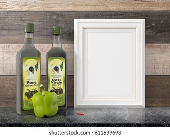 Mock up blank frame. 3d rendering
