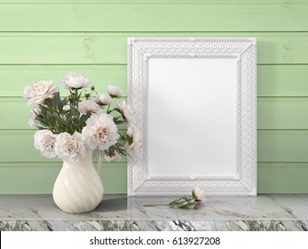 Mock Up Blank Frame. 3d Rendering