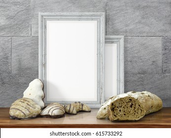 Mock up blank frame. 3d rendering