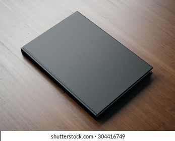 Mock Up Of Blank Small Black Book. 3d Rendering