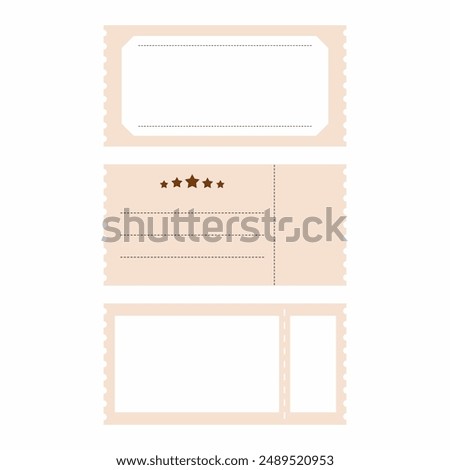 Mock up coupon. Ticket template. Vector Illustration of vintage ticket. Ticket, gift card, banner, gift certificate, coupon. Concert ticket. Check.