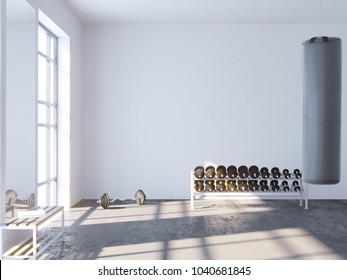 Mock Up Scene, 3d Illustration , Sport, Gym, Fitness, Locker Room