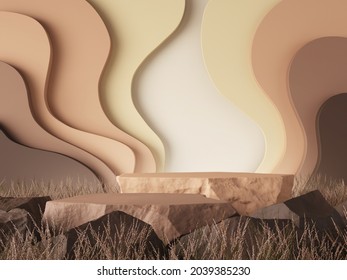mockup background chocolate milk color tone concept 3D rendering