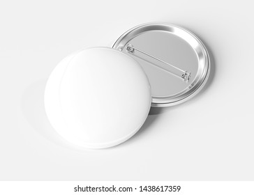 A Mockup Of A Badge On White Background 3D Rendering