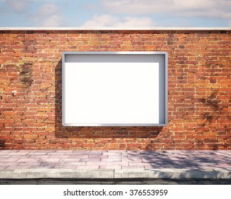 Mockup Billboard On The Wall. 3d