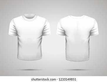 Mockup Blank Realistic White Tshirt Shadow Stock Illustration ...