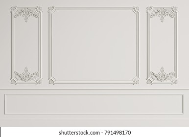 Mockup Classic Interior Wall 3d Rendering